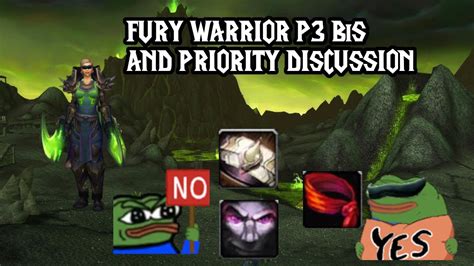 I guess the reason for that is that fury warr is one of the tops dps but has only 10 threat reduction while other classes have 20 and more. . Fury warrior bis wotlk phase 3